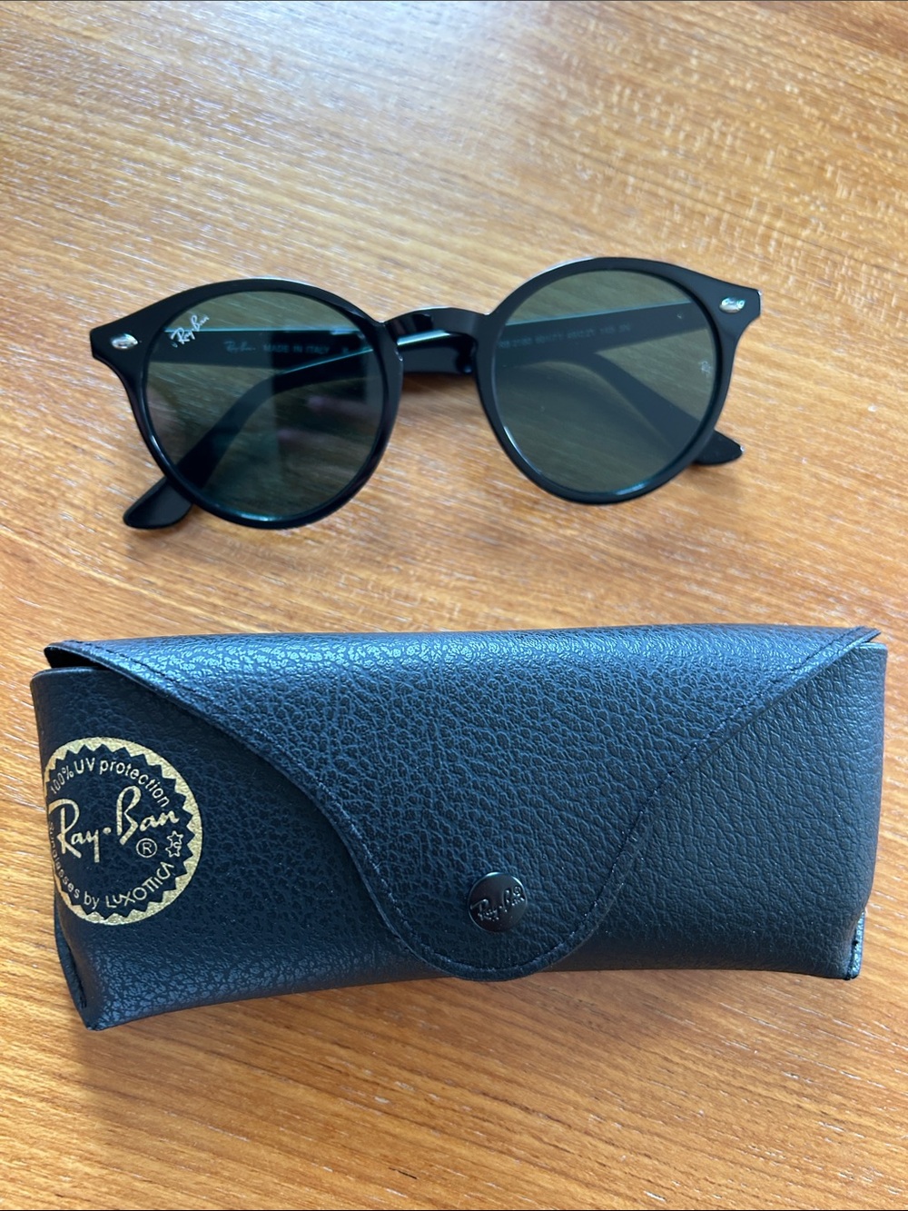 Ray-Ban ORB2180 Polished Black/Dark Green Lens